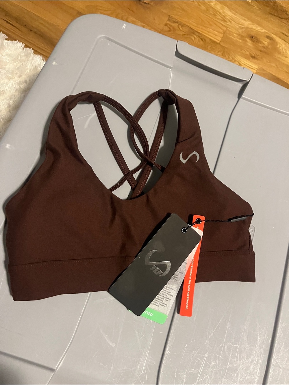 TLF Sleek Crossback Sports Bra - Chocolate Brown